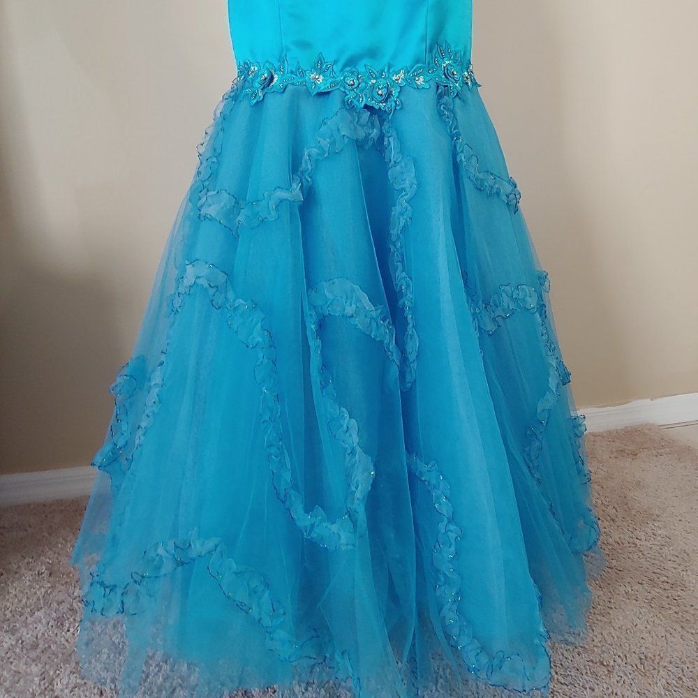 NWT Fire & Ice Mermaid Long Gown in Turquoise - Picture 4 of 5